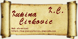 Kupina Ćirković vizit kartica